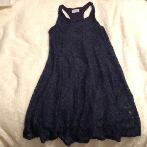 Lace, blue dress
